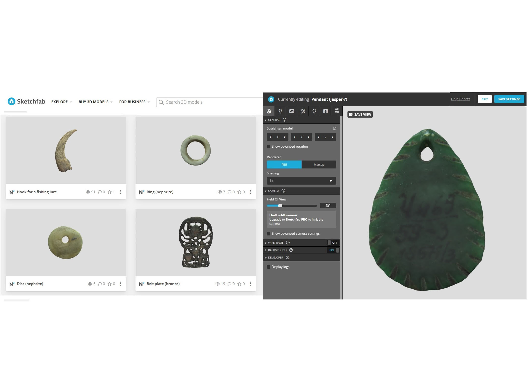 Хостинг-агрегатор SketchFab. Искусство Евразии, журнал об искусстве