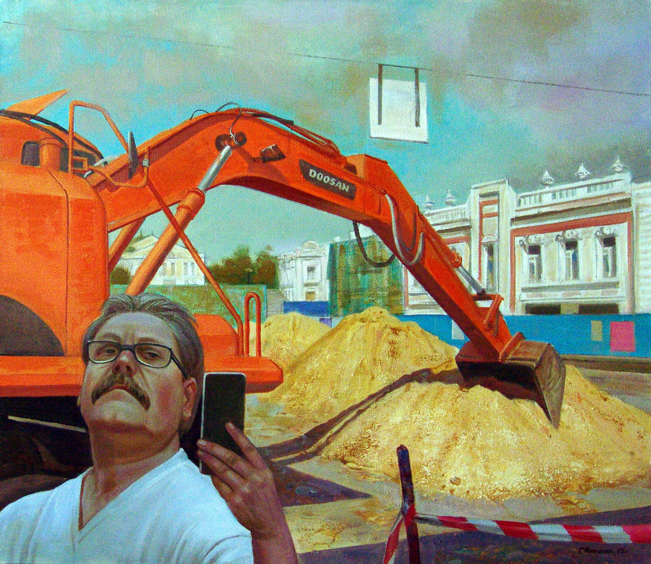 Г.П. Кичигин. Золотой песок. Левая часть триптиха «Селфи на фоне преобразований». Искусство Евразии, журнал об искусстве 