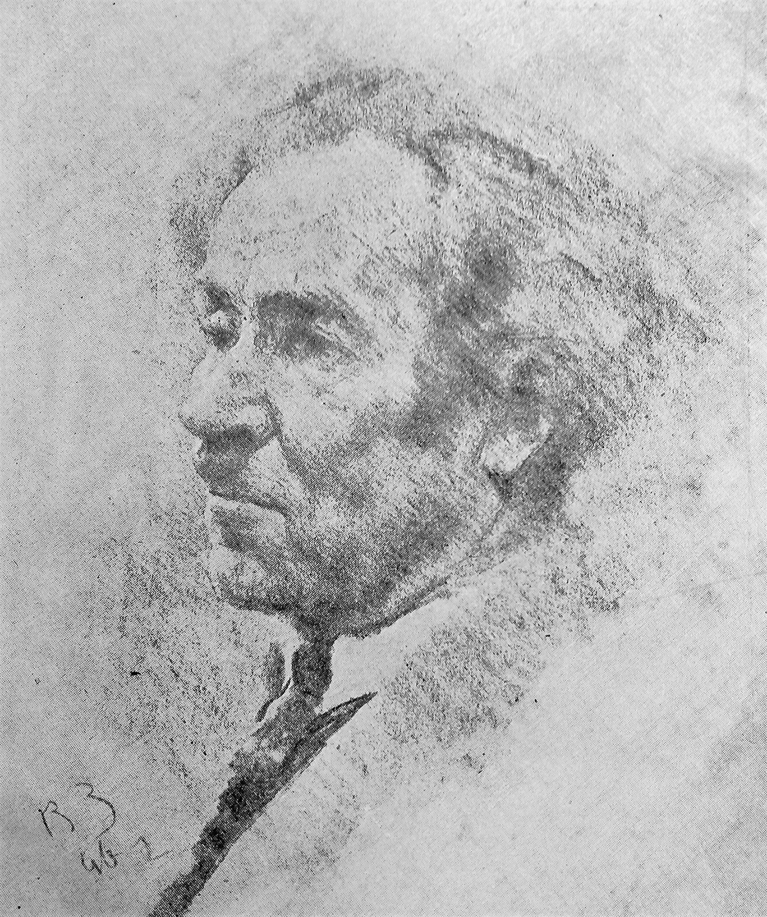 В.С. Зинов. И.К. Слюсарев. 1946. Бумага, карандаш. 33 × 26. Не сохранился. Иллюстрация из рукописи «Пешеград»